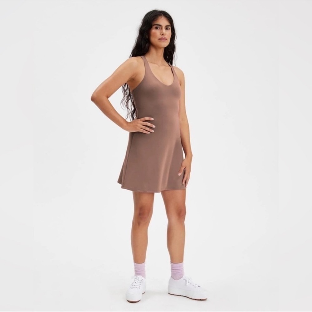 Girlfriend Collective Brown Mini Dress